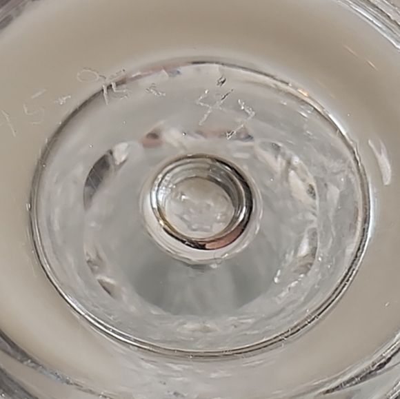 set of 2 vintage glass candle holders with bobeches, clear, glass, 10" tall - Picture 7 of 13